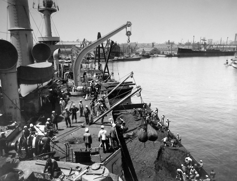 USS Connecticut coaling