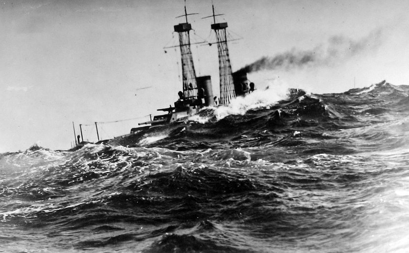Battleship in Storm