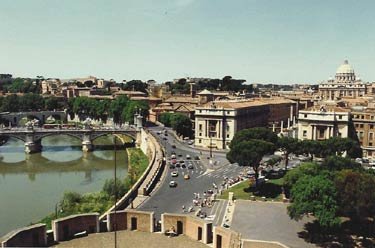 overlooking rome with tiber river