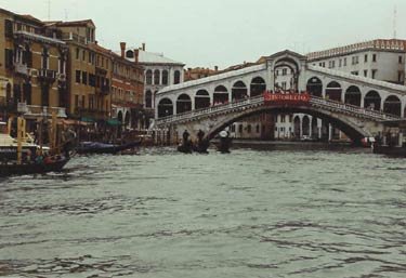 Rialto bridges over canales in venice