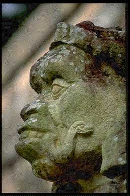 side view face statue