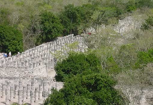 Columns at Temple of the Warrior