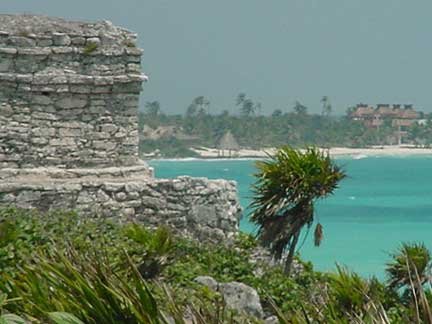 View of Ocean from Mayan Ruins