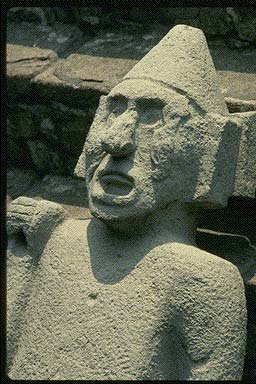 Sculptures at Templo Mayor