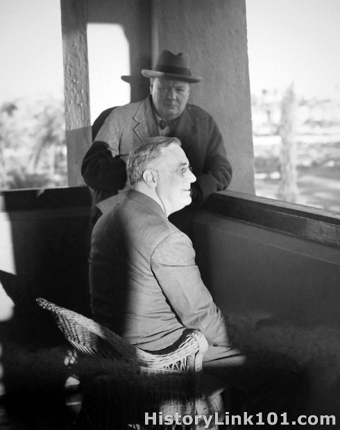President Roosevelt and Prime Minister Churchill at Marrakech