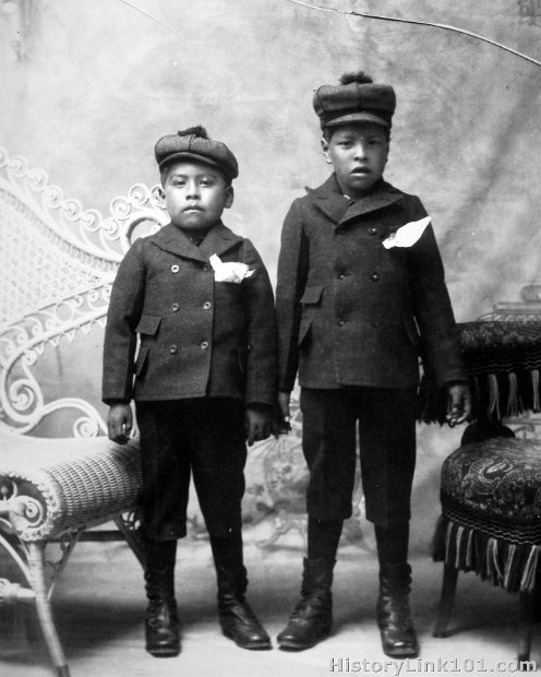 Two young boys from a southeastern Idaho reservation