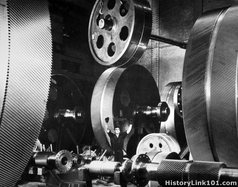 Giant gears in a Shop