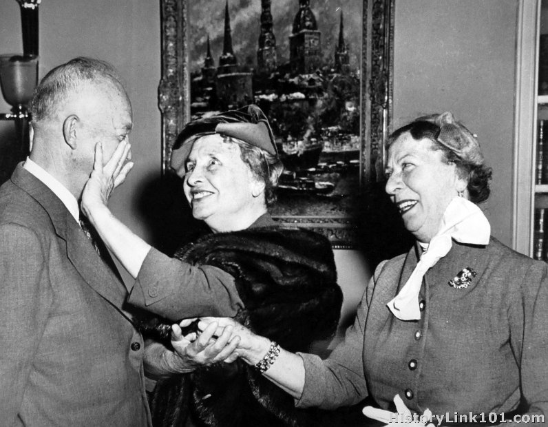 President Eisenhower, Helen Keller, and Polly Thompson