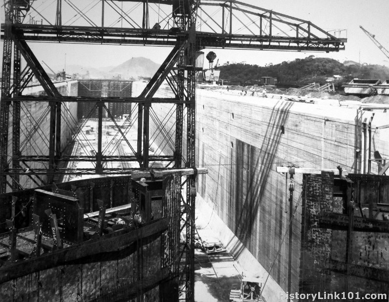 Construction of the Panama Canal.
