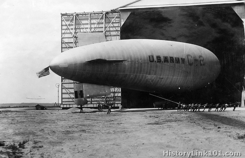 Airship going into hanger 
