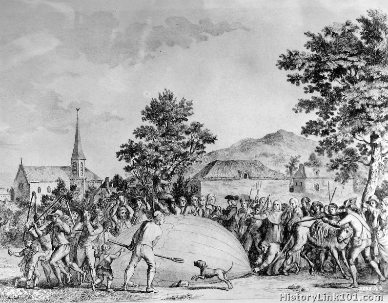 Landing of First Hydrogen Balloon 1783 