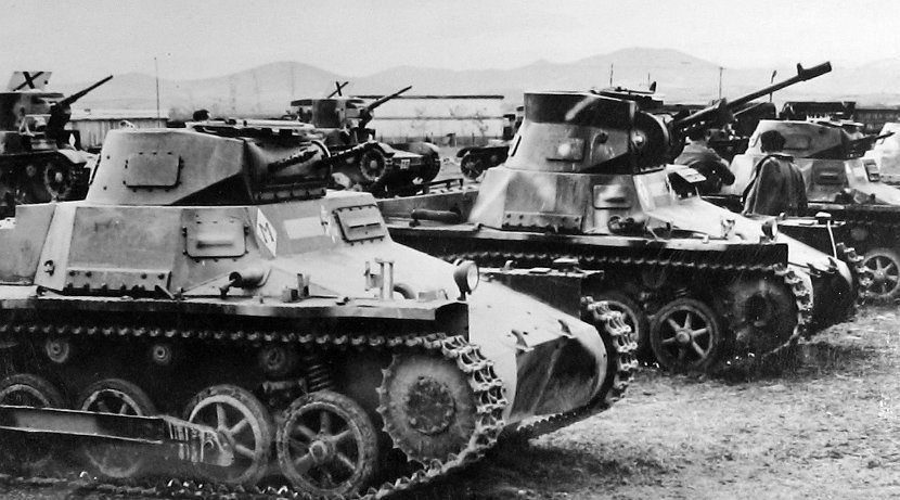 German Tanks with General Franco 