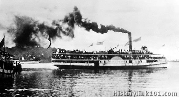 One of the side wheel boats