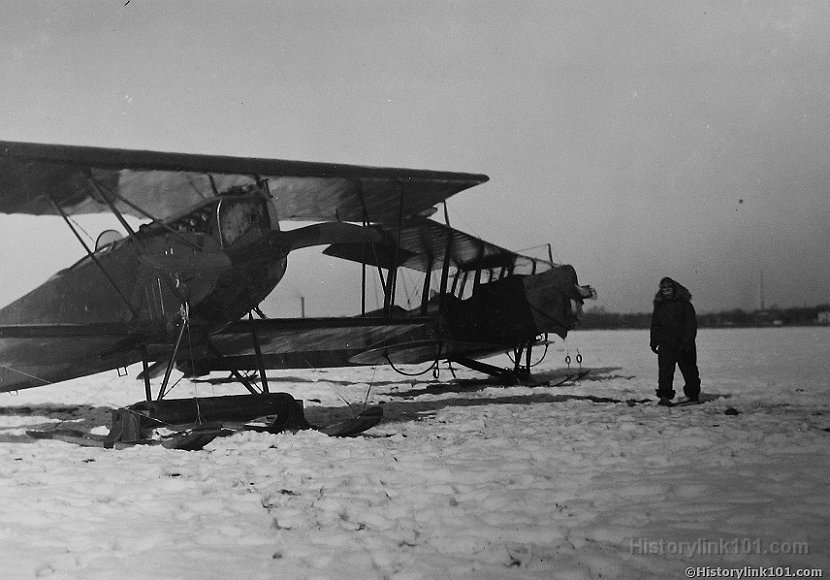Two Fokkers equipped with skiis