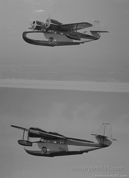 Grumman Model 21 Amphibian in flight 