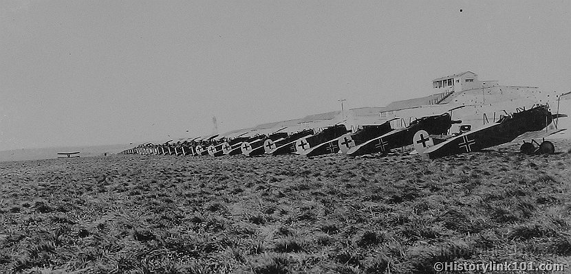 German Fokker DVII lined up 