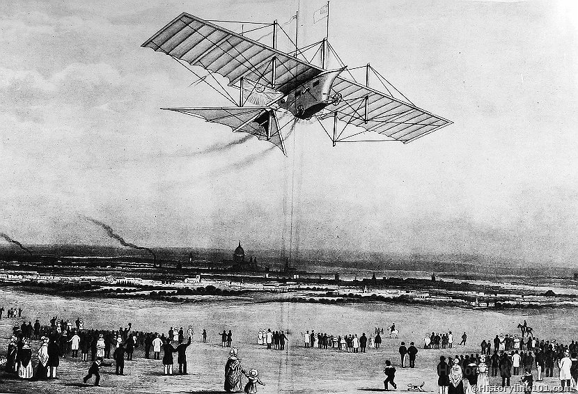 Historical Drawing Henson Airplane 
