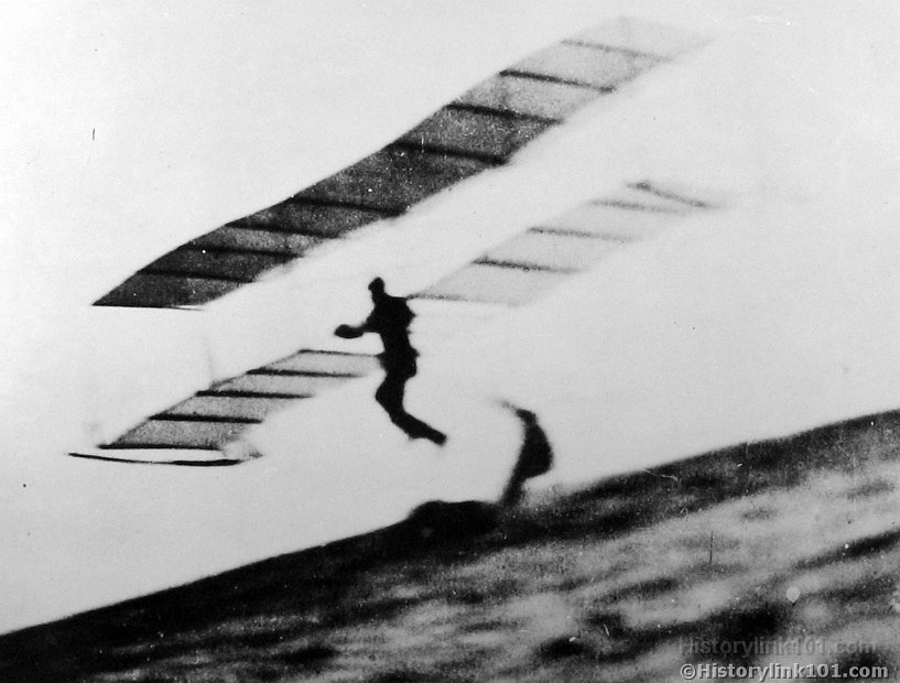 Glenn H Curtiss gliding down hill 