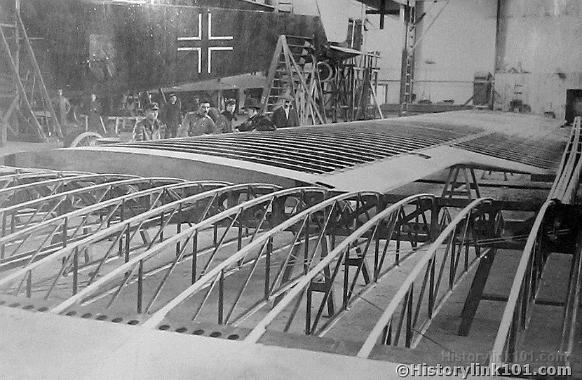 Making wings of a airplane in factory (Germans) 
