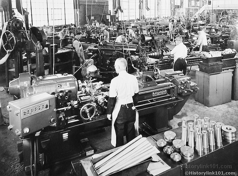 Automatic Lath in foreground  