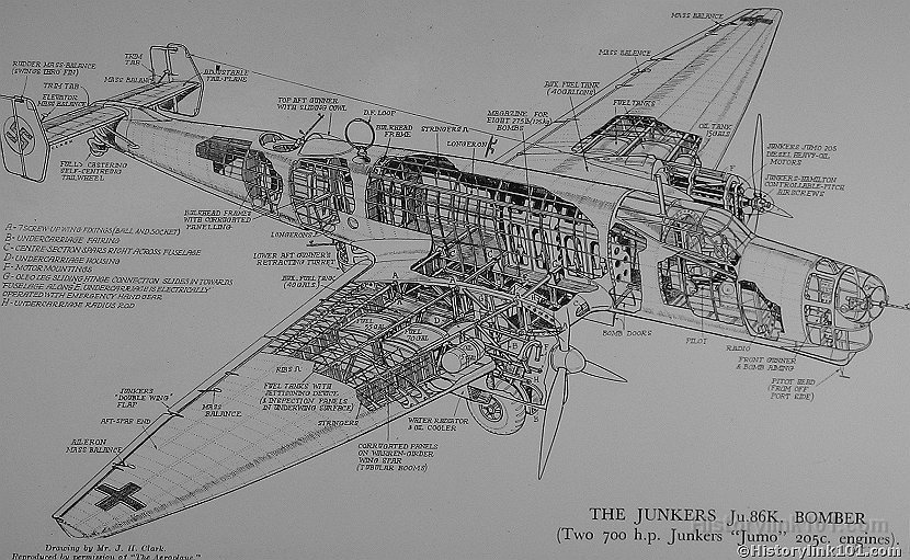 Illustration of Junkers JU 86K Bomber