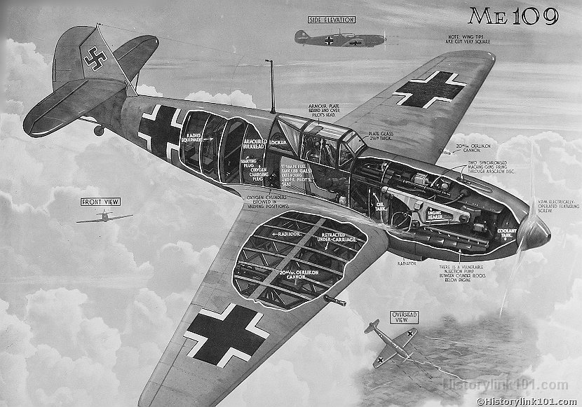 Illustration of Messerschmitt Me-109 
