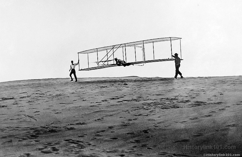 Wright Glider Launching at Kitty Hawk NC 1902