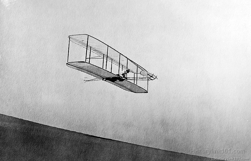 Gliding Flight, Wright Glider at Kitty Hawk NC 1902