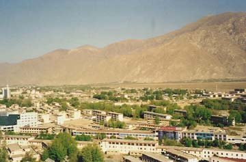 looking over city in tibet