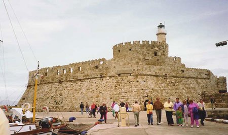 harbor castle on island of rhodes