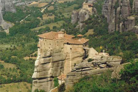 Greek monasteries bulidt on a high mountian
