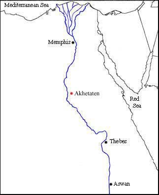 Map Shwoing lacation of City of Akhetaten