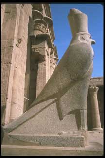 Horus as granite hawl at edfu temple