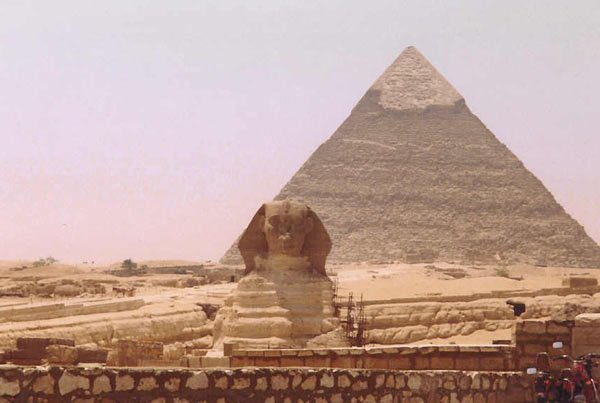 Image of Sphinx with Pyramid in Background