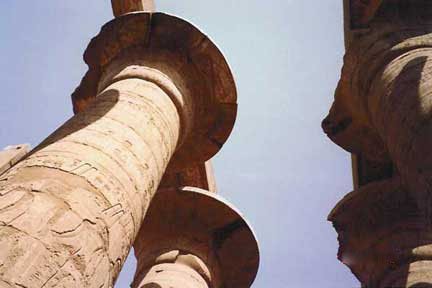 karnak columns looking up view