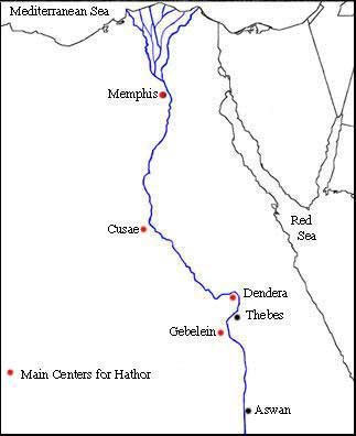 Map of Places of Worship for Hathor