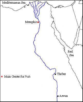 Map of Centers of Worship for Ptah