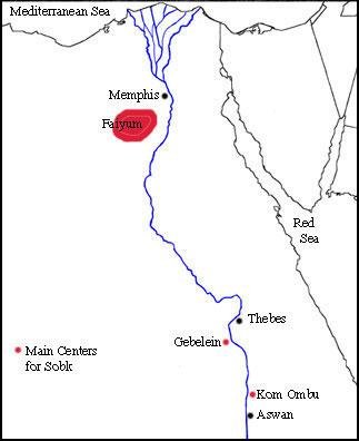 Map of Centers of Worship of Sobek