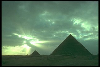 Pyramids at Giza evening
