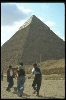 Cap of limestone on Khafre Pyramid