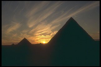 pyramid at sunset