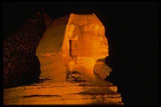 face great sphinx at night