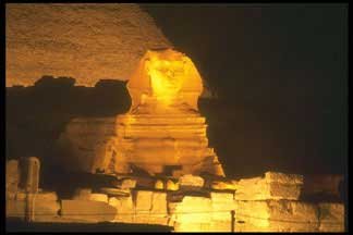 great sphinx of egypt at night