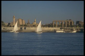 temple of luxor from nile river