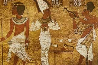 Wall painting from Tomb of Tutankhamen