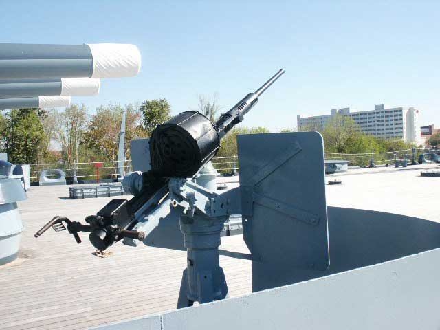 Royalty Free Picture of Battleship North Carolina's 20mm Machine Gun  
