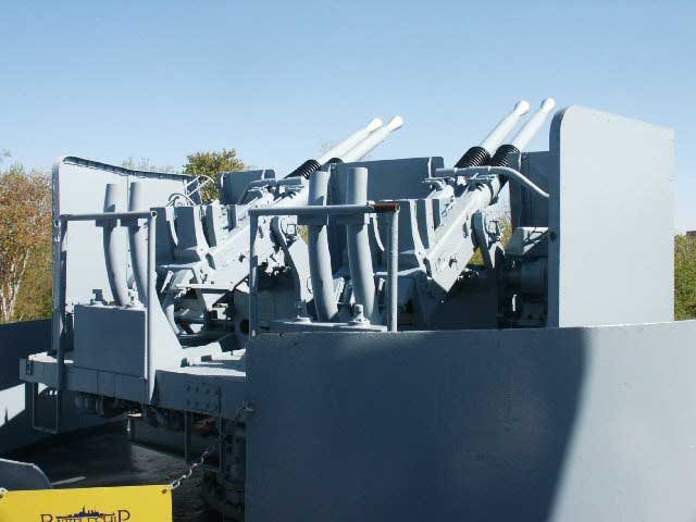 Royalty Free Picture of Battleship North Carolina's  40mm Quad Machine Guns