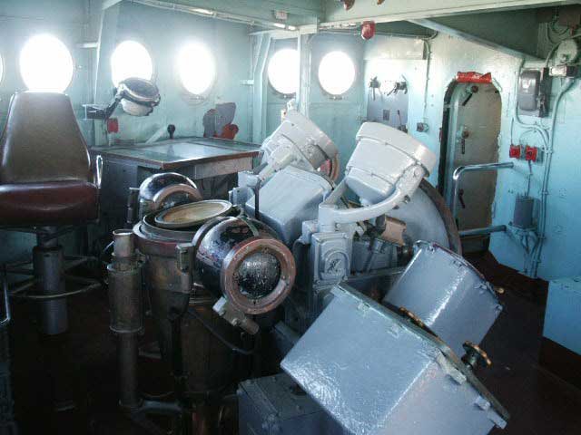 Royalty Free Picture of Battleship North Carolina's  Bridge