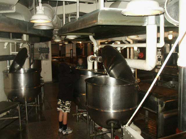 Royalty Free Picture of Battleship North Carolina's Kitchen 