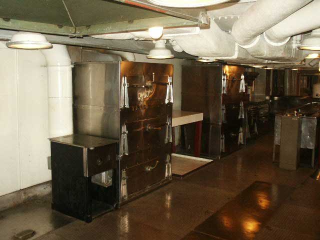 Royalty Free Picture of Battleship North Carolina's Kitchen 